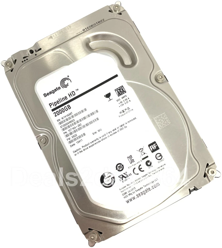 ST2000VM003 Seagate Pipeline HD 2TB 5900RPM SATA 6Gbps 64MB Cache 3.5-inch - Image 2 of 4