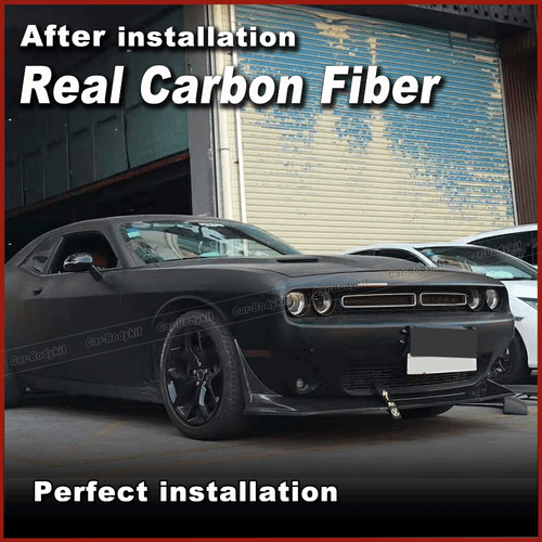 Labio delantero de carbono alerón delantero Splitters labio se adapta a Dodge Challenger 15-19 - Imagen 3 de 14