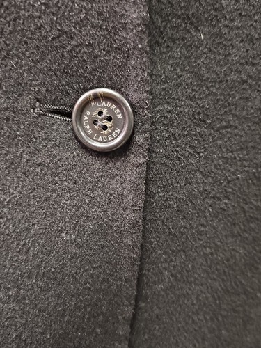Lauren Ralph Lauren Jacket Black Button Up Coat Wool Blend Size Small - Picture 2 of 11