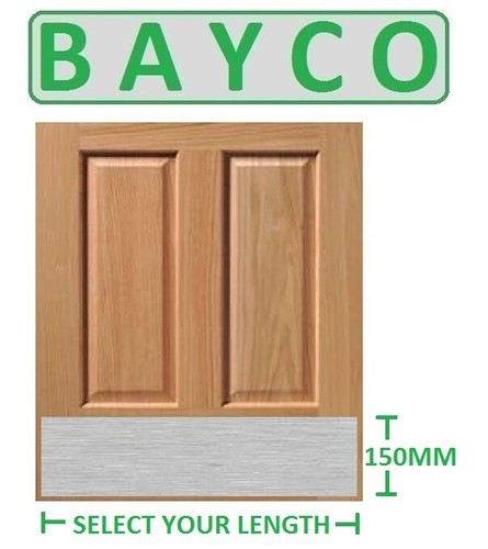 SATIN STAINLESS STEEL DOORPLATE/KICK PLATE WITH SCREWS TIMBER DOOR DRILLED & CSK - Picture 4 of 6