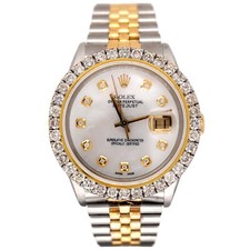 Rolex Men's Datejust 36mm 18k Yellow Gold/Steel ICED 2.25ct Diamonds MOP Dial