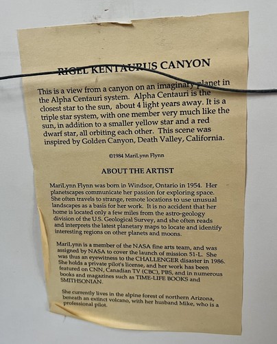 Marilynn Flynn Signed Rigel Kentaurus Canyon Space Art - Numbered 68/950 - Picture 4 of 4