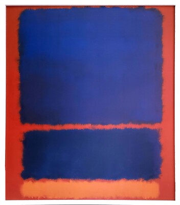 Mark Rothko, abstraktes Bild Rot Blau (Repro auf Leinwand) Untitled von gerahmt