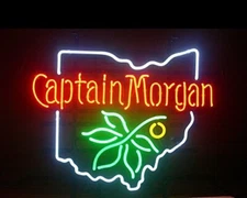 Captain Morgan Ohio Beer 20"x16" Neon Sign Bar Lamp Light Party Gift Man Cave