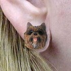 Cairn Terrier Brindle Tiny One Dog Head Post Earrings Jewelry