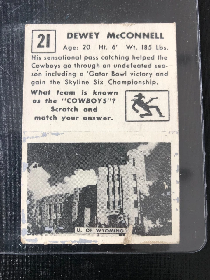 1951 Topps #21 Dewey McConnell VG/VGEX - Image 2 of 2