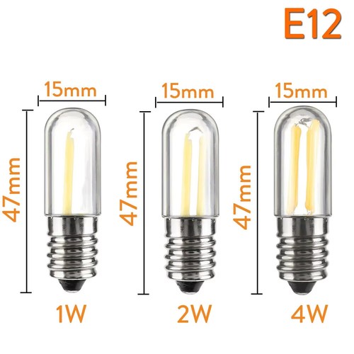 E14 E12 Led Refrigerator Bulb Cob Light Bulbs Cool/Warm White Lamp 220v Dimmable - Picture 3 of 9