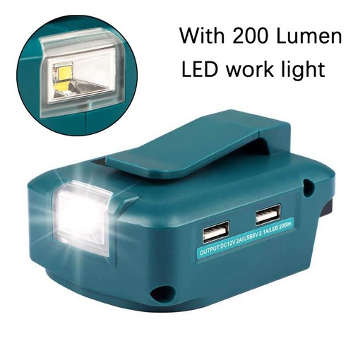 200LM LED Work Light for Makita 14.4V/18V Li-ion Battery BL1430 BL1830 Adapter - Picture 9 of 11