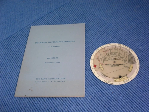 Rechenscheibe  THE ROCKET PERFORMANCE COMPUTER  von RAND  (USA)