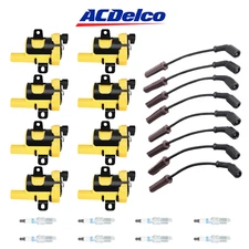 ACDELCO Double Platinum Spark Plug + Energy Ignition Coil Wireset For GMC Sierra