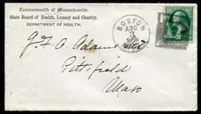 BOSTON, MA ~ MASS. STATE BOARD OF HEALTH, LUNACY & CHARITY ~ Adv. Cover 1880
