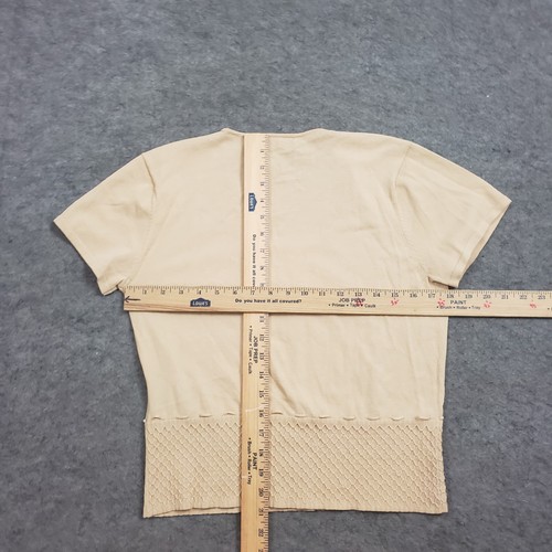 NEW Kasper Shirt Women Large Petite Short Sleeve Blouse Beige Casual Ladies * - Picture 6 of 11
