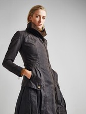 Archie Foal Bnwt Gia Coat In Brown Sizes S/uk 8 Waxed Cotton