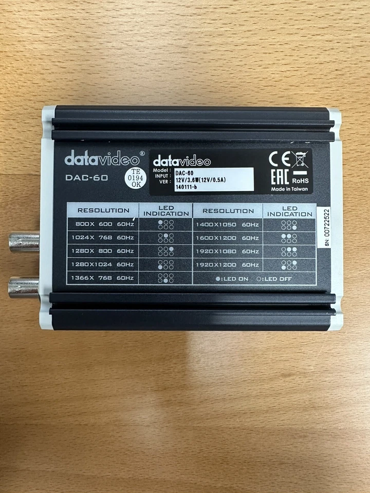 DataVideo HD/SD - SDI to VGA Converter DAC-60 - Image 2 of 4