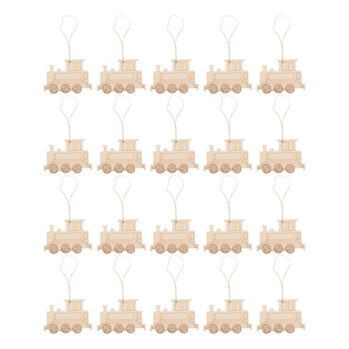 20 Stück Holzeisenbahn Basteln Rohling Holz Verzierungen DIY Holzschilder Holzspäne - Bild 11 von 12