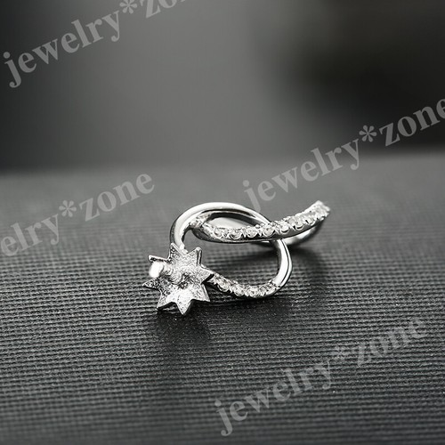 Beautyful Fine Natural Diamond Pendant Solid 18k White Gold Pearl 9mm Semi Mount - Picture 5 of 5