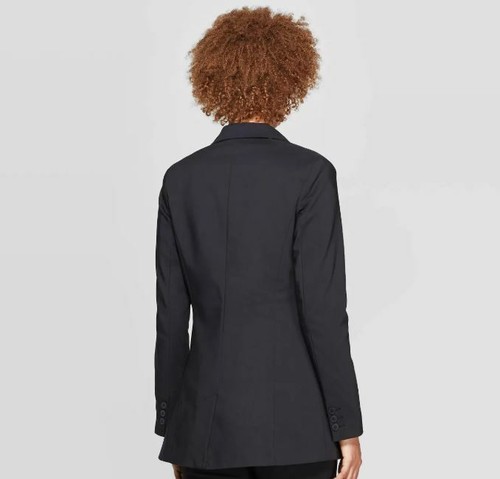 Blazer abotonado de manga larga para mujer - Prólogo - Negro - 2 - NWT - Imagen 2 de 4