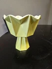 Rare Red Wing Pottery Belle Kogan Prismatique 787 pedestal vase 6.5" Lemon yello