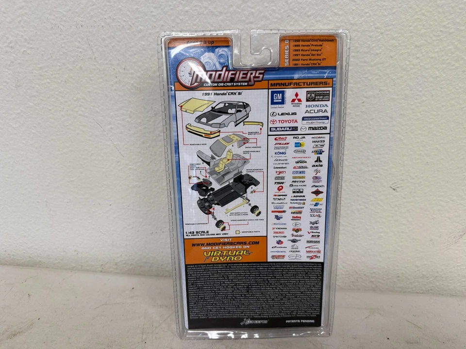 Rare Modifiers Series 7 1:43 1991 Honda CRX SI Blue  New Sealed In Plastic! - Image 4 of 4
