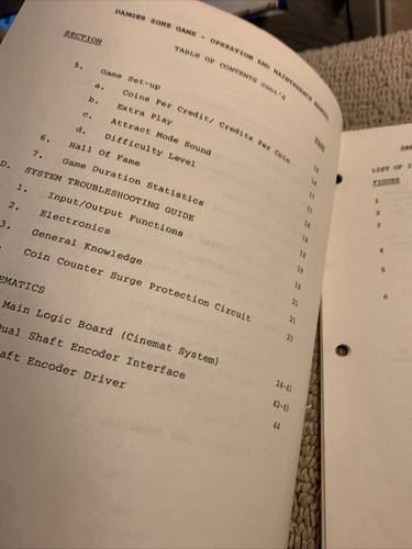 Danger Zone Cinematronics ORIGINAL owners manual ARCADE Video GAME - Picture 4 of 5