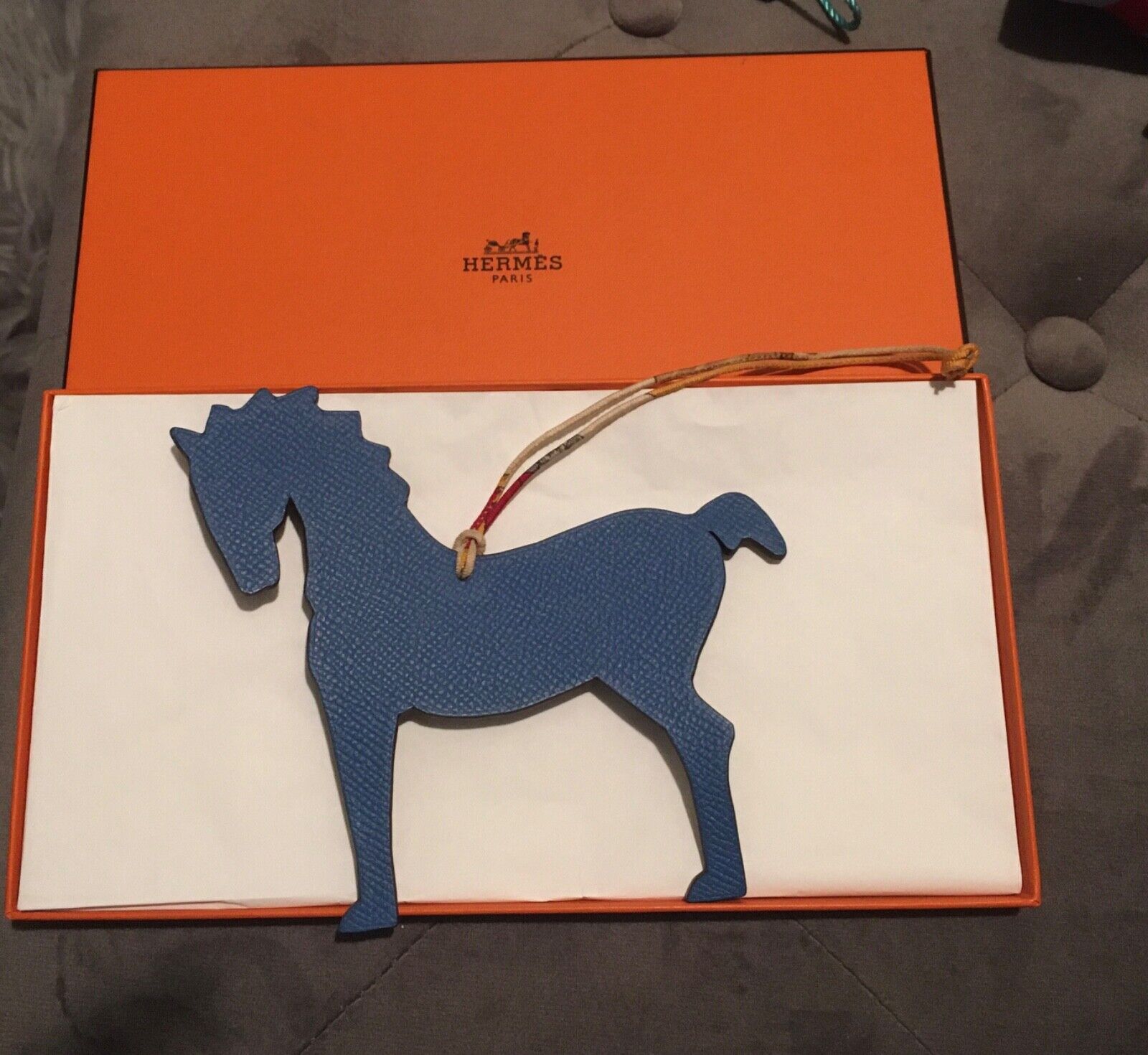 Hermes bag petit h horse charm blue & brown - image 1