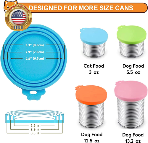 2 Pack Pet Food Cans Lids, Silicone Food Can Covers for Dog and Cat, BPA Free/Fo - Picture 3 of 7