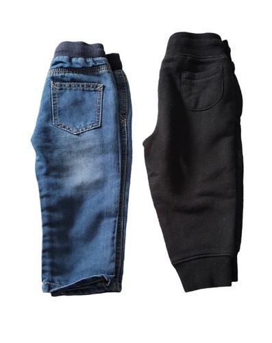 Cat&Jack 2 Pack Pants Jeans Joggers Boys Sz 18M Pull On Sweatpants Blue Black - Bild 10 von 13