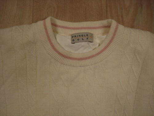 Vintage Pringle Golf Women's Pure New Wool Golf Jumper Large Cable Knit Lined. - Picture 2 of 21