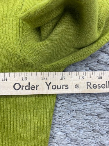 Worth Sweater Women Petite Lime Green Cashmere Ribbed Turtleneck Pullover Vtg - Picture 5 of 9