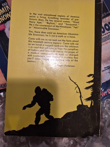 Do Abominable Snowmen Of America Really Exist Patterson 1st Edition Bigfoot bun - Picture 2 of 10