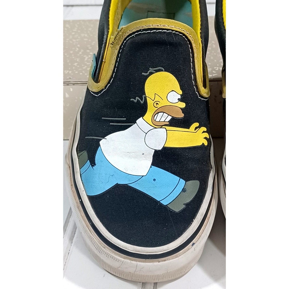 Vans Simpsons Homer Bart Off The Wall Slip On Shoes Men 3.5 