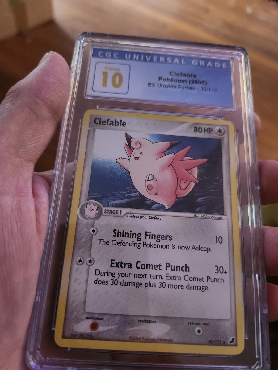 POP 1) CGC 10 PRISTINE Clefable 36/115 EX Unseen Forces Pokémon