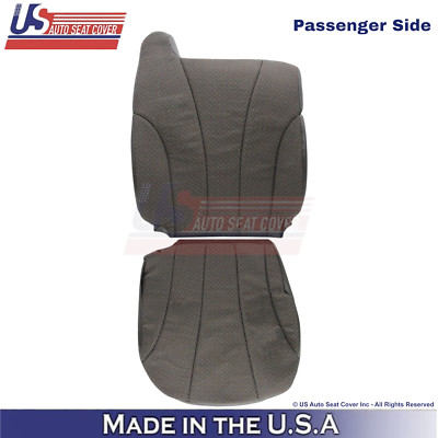 1999-2002 For Chevy Silverado 1500 Cloth Passenger Top & Bottom Seat Covers Gray