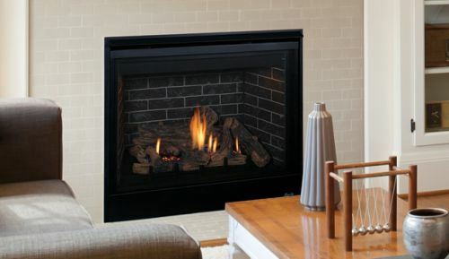 45 Dv Fireplace W Charred Oak Logs And Black Porcelain Liner Lp