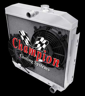 Atom Champion 3 Row Radiator, 10'' Fans for 1955 - 1957 Chevrolet Cars V8 Engine