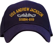 USS Andrew Jackson SSBN-619 Embroidered Baseball Cap - Available in 3 Colors