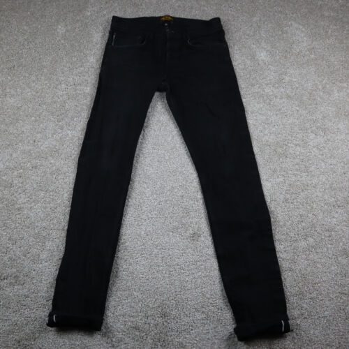 Brave Star Jeans Herren 32 schwarz Selvedge Denim Knopfleiste USA robust 32x33