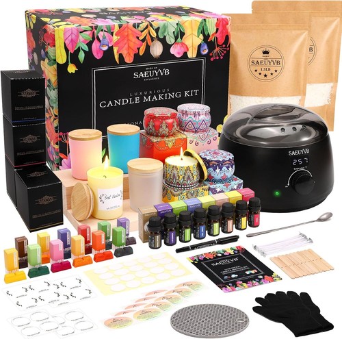 Set - for Adult - DIY Starter Soy Candle Making Supplies - Perfect as Home