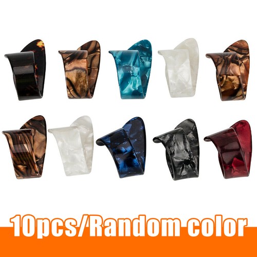 10pcs 0.71mm Large Celluloid Guitar Thumb Pick Picks Plectrums Random-Color - Foto 1 di 12