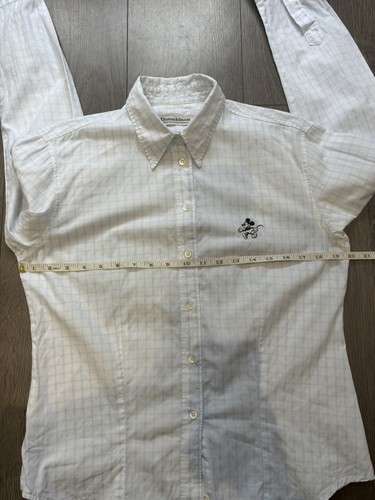 Vintage Donaldson Shirt Mickey Picnic Check Ladies Size 42 (UK14) Blue White VGC - Picture 9 of 12