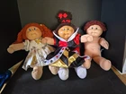 lot (3) 1982 Cabbage Patch Kids girl dolls dimples Green signature clothed