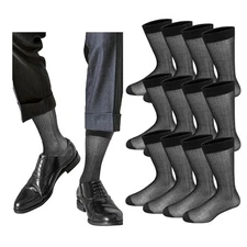 Men's Ultra-Thin Calf Socks 12-Pack Breathable Liner for Business Anti-Slip H...