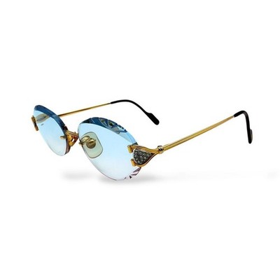 Cartier Rimless Trinity Eyeglasses Gold Frame Stone Decor Vintage