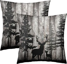 Giwawa Forest Deer Throw Pillow 18" x (Pack of 1), Black 