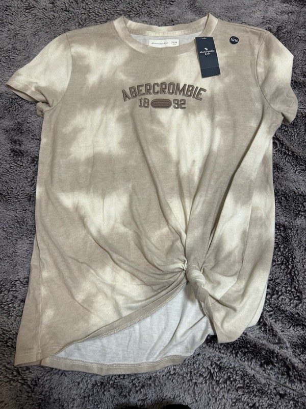 Abercrombie & Fitch Girls' Brown Tye Dye Front Knot T.  NWT Sz 15/16