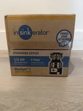 * Brand New*Badger 1 W/C, 1/3 HP Continuous Feed Kitchen Garbage Disposal.