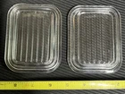 Pair PYREX 501-C Vintage Refrigeration Dish Clear Glass  Lids