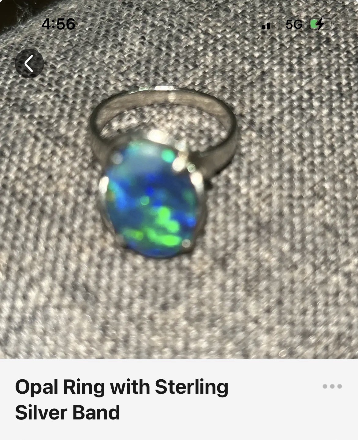 Opal Silver Solitaire Ring - image 3