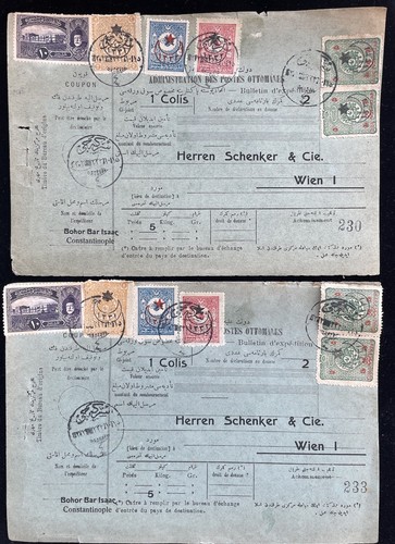 Cubiertas de Turquía 1915ca giros postales (6) varios francos de sobreimpresión de emisión de guerra - Imagen 6 de 7