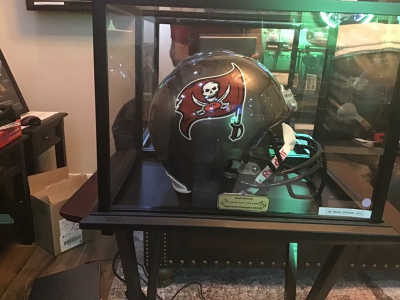Autographed Brad Johnson full size football helmet, TB Bucaneers, COA by PSA